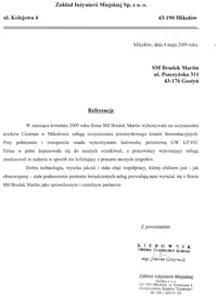 Referencje - Zakład Inżynerii Miejskiej w Mikołowie